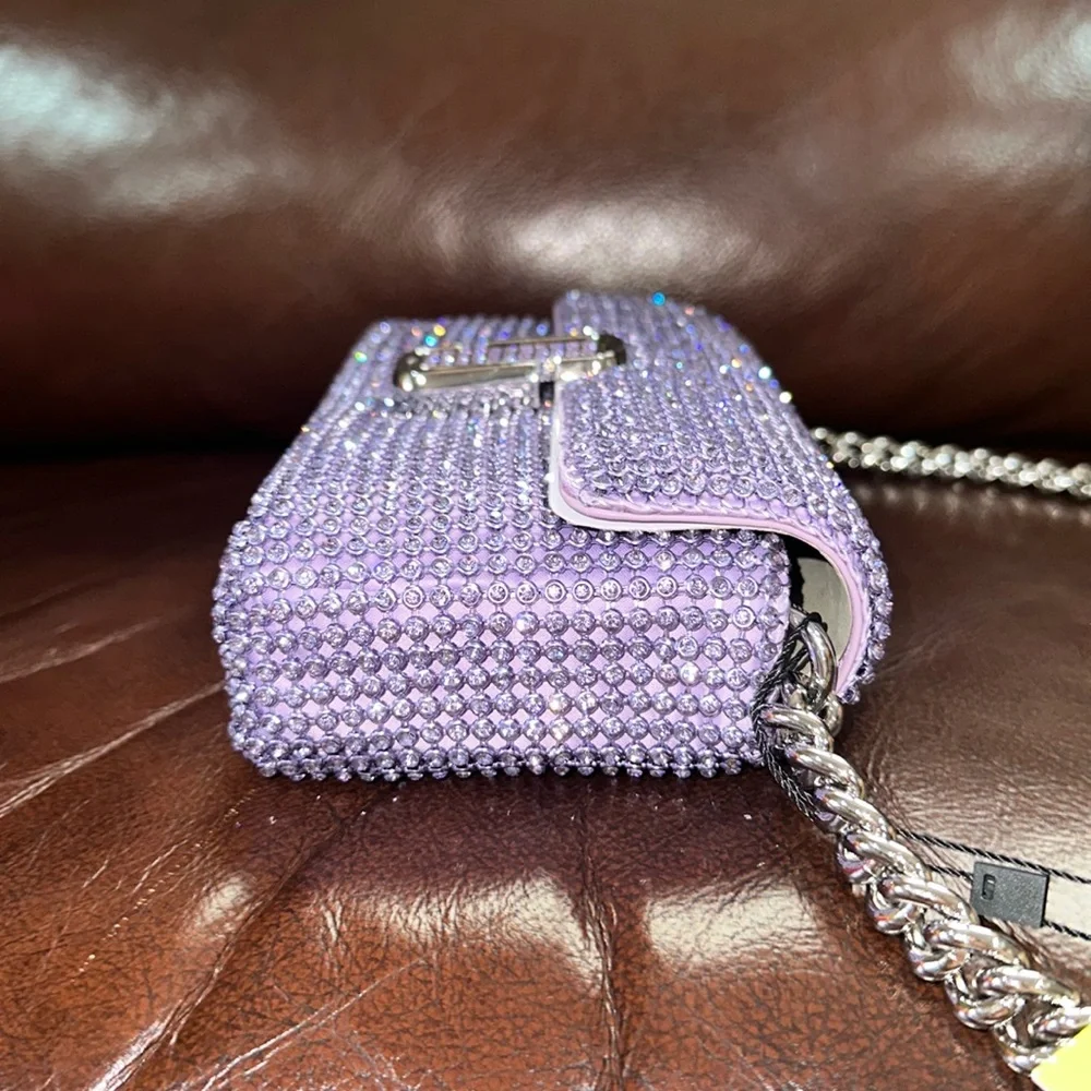 🔥🔥🔥NEW Marc Jacobs The Rhinestone J Purple Shoulder Bag - Picture 9 of 16